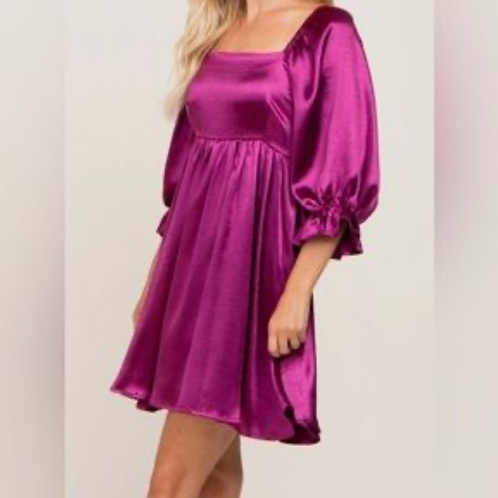 Satin Magenta Dress